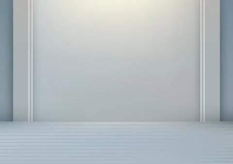 Minimalist empty room light grey smooth wall modern clean space simple inte.. Stock Illustration