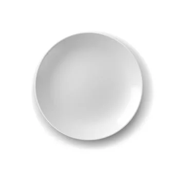 Minimalist Empty White Plate with Shadow Effect Stock Illustration