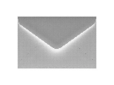 Minimalist envelope mail icon with halftone dot texture. Stock Illustration