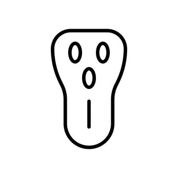 Minimalist Expression of Fearful Emotion in Simplistic Design Stock Illustration