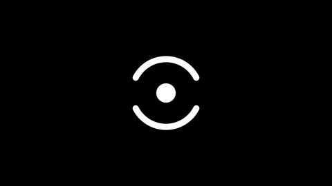 Minimalist Eye Camera Icon in Seamless Loop Stock Footage 346323241