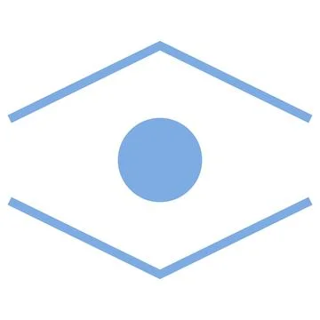 Minimalist eye icon vector. Isolated light blue outline symbol Stock Illustration