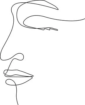 Minimalist face line art Vector Stock Illustration