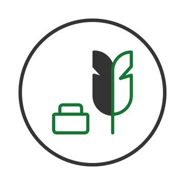 Minimalist feather and block design conveying ecological consciousness for .. Stock Illustration