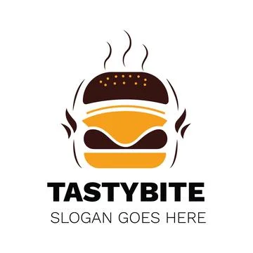 Minimalist featuring a stylized hamburger with steam lines, brown and orang. Illustrazione stock