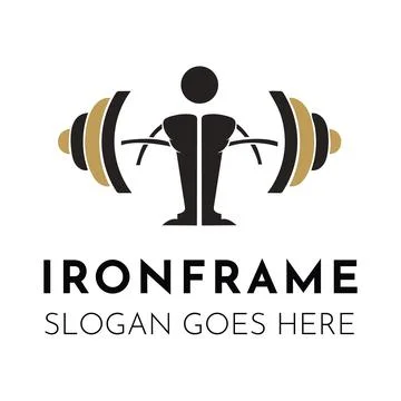 Minimalist featuring a stylized human figure lifting a barbell with black. Stock Illustration