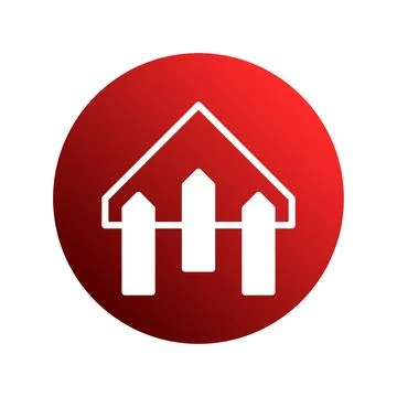 Minimalist fence logo vector icon design showcasing protection safety and s.. Stock Illustration