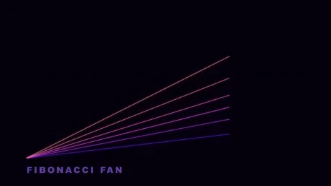 Minimalist Fibonacci Fan Technical Analysis Chart Overlay Stock Footage 335474076