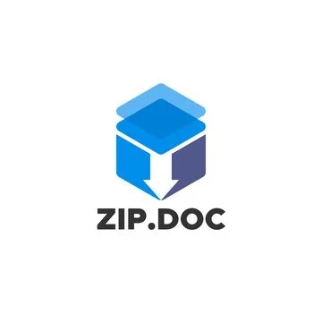 Minimalist File ZIP DOC Arrow Simple logo design Illustrazione stock