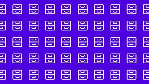 Minimalist Filing Cabinet Icon Pattern on Vibrant Purple Background for Off.. Illustrazione stock