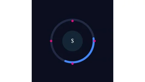 Minimalist financial progress circle animation with dollar sign for business Video stock 338189074