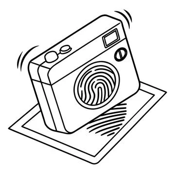 Minimalist Fingerprint Scan Authentication Vector Icon Stock Illustration