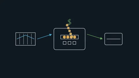 Minimalist Fintech Data Flow Network Stock Footage 342095750