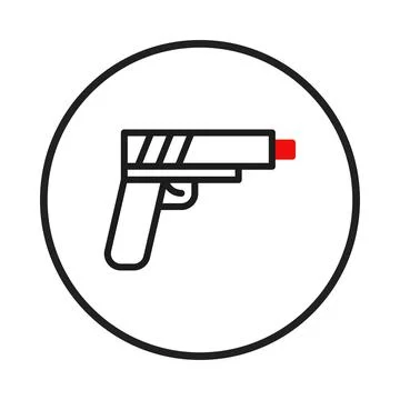 Minimalist firearm vector design showcasing safety features and modern repr.. Stock Illustration