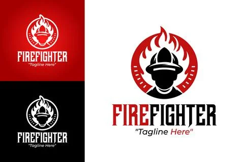 Minimalist Firefighter Logo 스톡 일러스트