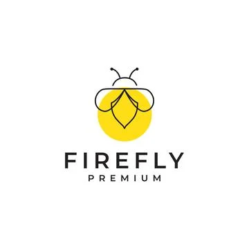 Minimalist firefly logo design vector Stock Illustration