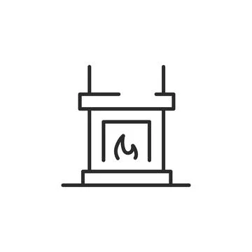 Minimalist Fireplace Icon Stock Illustration