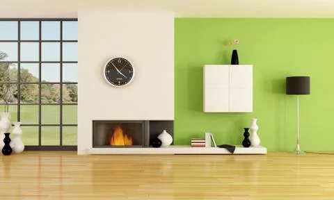 Minimalist fireplace Stock Illustration