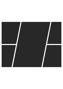 Minimalist Five Frame Photo Collage Template Layout Illustration