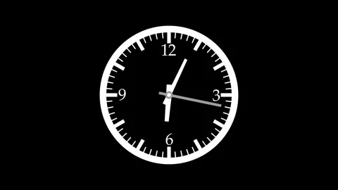 Minimalist Flat Design Clock Animation Stock Footage 307874047