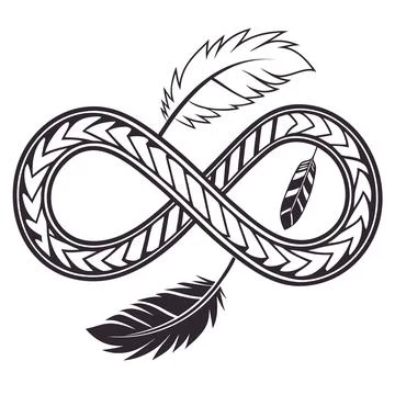 Minimalist Flat Design Infinity Symbol Representing Eternity and Limitless Stock Illustration