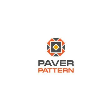 Minimalist flat design Paver Pattern logo design Illustrazione stock