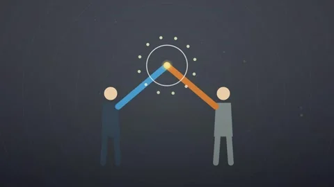 Minimalist flat design vector illustration of two abstract human figures Stock Footage 344645739