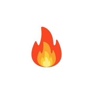 Minimalist flat fire flame graphic element Stock Illustration