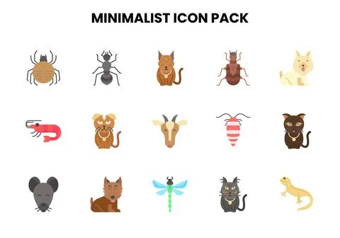 Minimalist Flat Icons Pack Stockillustratie