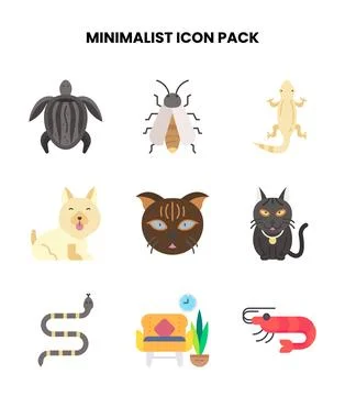 Minimalist Flat Icons Pack Stockillustratie