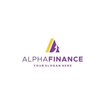 Minimalist Flat initial A ALPHAFINANCE logo design Stock Illustration