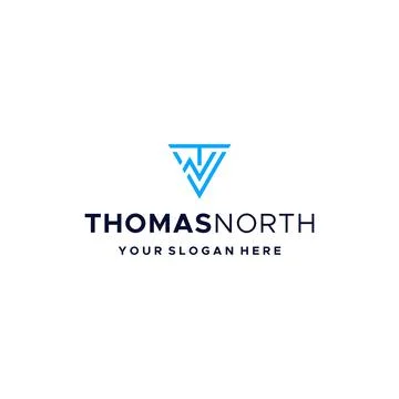 Minimalist flat initial TN THOMASNORTH logo design Stock Illustration