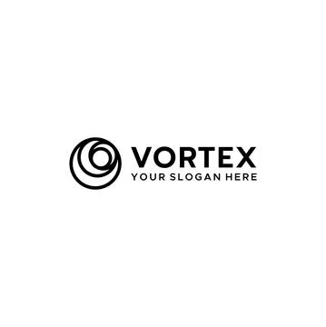 Minimalist flat letter mark VORTEX logo design Stock Illustration