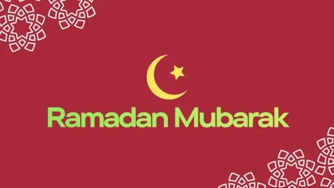 Minimalist Flat Ramadan Mubarak Greeting with Crescent and Mandala Stock Footage 331052311