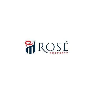 Minimalist flat ROSE PROPERTY interior logo design Stock Illustration