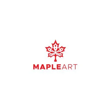 Minimalist flat simple color MAPLEART logo design Stock Illustration
