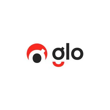 Minimalist flat simple design GLO logo design Stock Illustration
