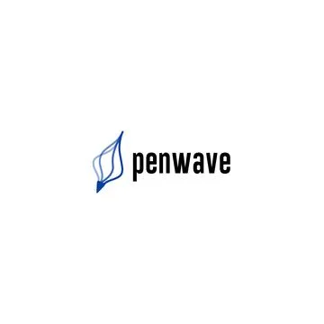Minimalist flat simple design PENWAVE logo design Stock Illustration