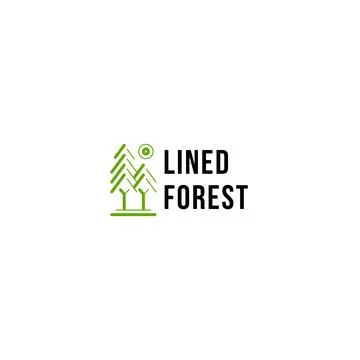 Minimalist flat simple Lined Forest logo design Stock Illustration