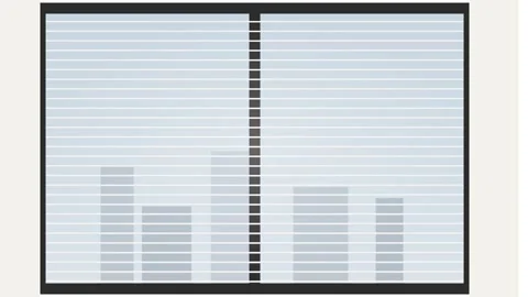 Minimalist flat vector animation showing white horizontal window blinds or .. Stock Footage 345694125
