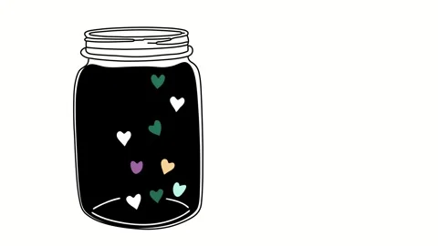 Minimalist Flat Vector Animation of a Simple Glass Jar Filled  Stock Footage 324617098