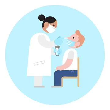 Minimalist flat vector icon- Covid-19 testing Stock Illustration