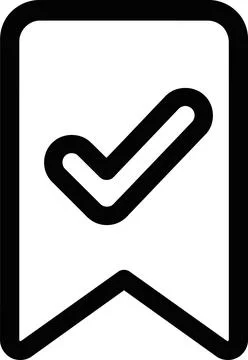 Minimalist Flat Vector Icon Featuring A Simple Checkmark Inside A Vertical .. Stock Illustration