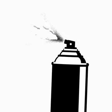 Minimalist flat vector illustration of a single aerosol spray paint can wit.. Illustrazione stock