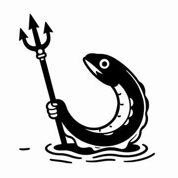 Minimalist Flat Vector Illustration of a Single Kraken Tentacle Holding a N.. Illustrazione stock
