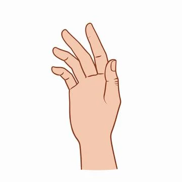 Minimalist flat vector illustration of a single graceful human hand in a my.. 库存插图