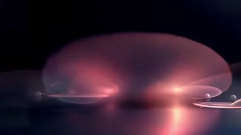 Minimalist Floating Shapes: Soft Glows and Peaceful Motion Stock Footage 286983258