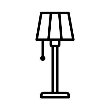 Minimalist Floor Lamp Icon for Interior Design and Home Decor Illustrazione stock