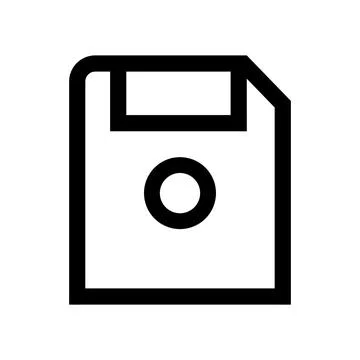 Minimalist floppy disk icon isolated on a transparent background Stock Illustration