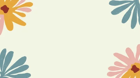 Minimalist Floral Frame-Border Background Stock Footage 296366083